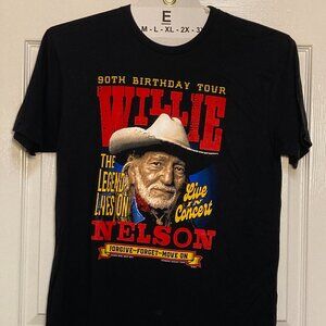 Willie Nelson original Franks Bros' print Tee Shirt 90th birthday tour
